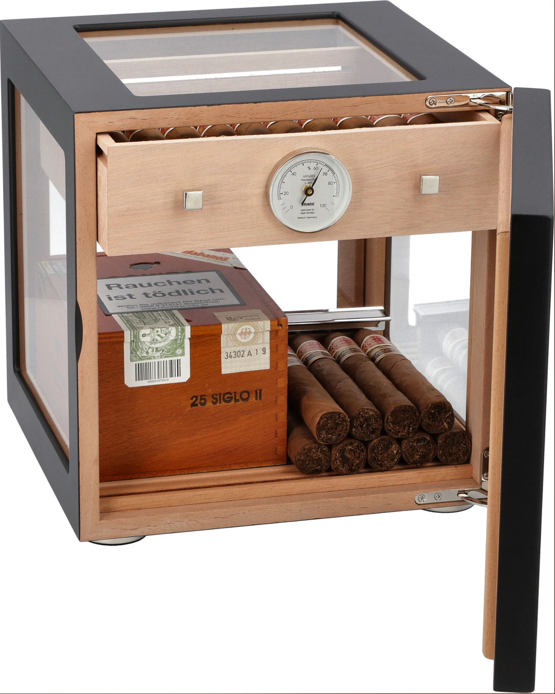 Adorini Cube Deluxe Humidor Zwart